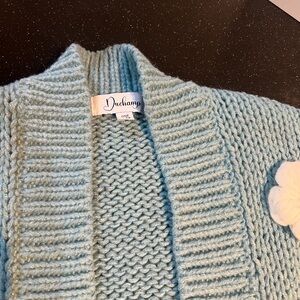 Anthropology Duchamp Women's Blue Sweater with flowers